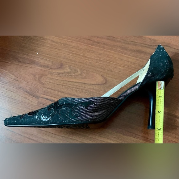 LUVSHOES Women’s Laced Pattern High Heel Black Size 9 (40) - Picture 7 of 9